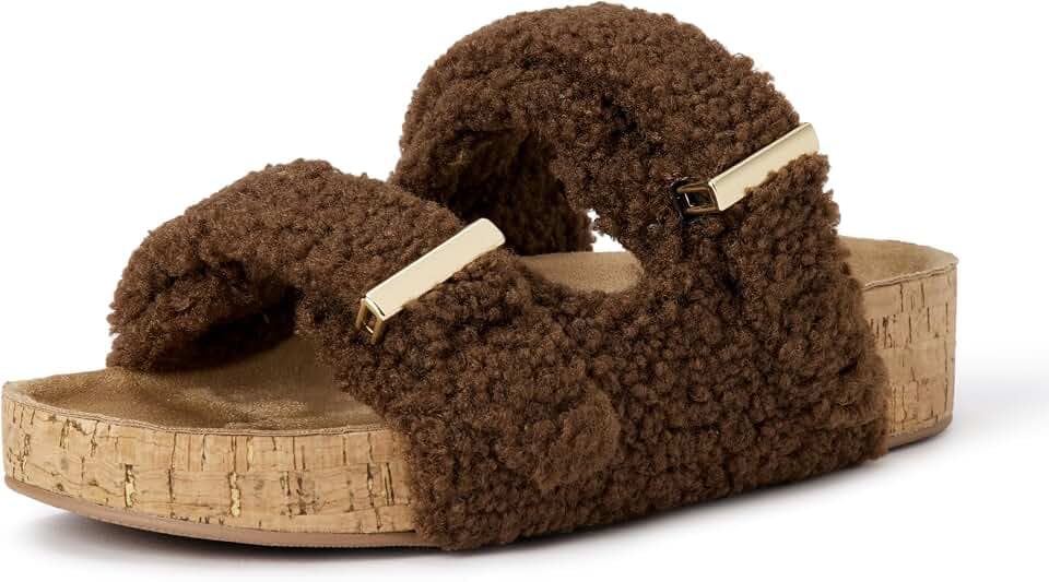 Amazon Essentials Women's Cork Slide Sandals with Metal Hardware