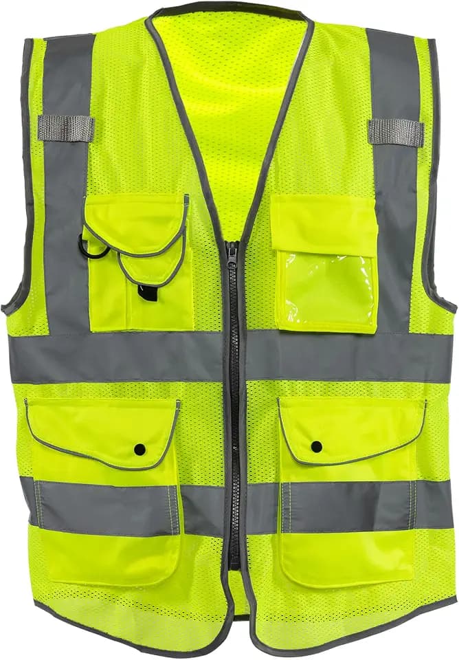Neiko High Visibility Safety Vest ANSI Class 2, 9 Pockets
