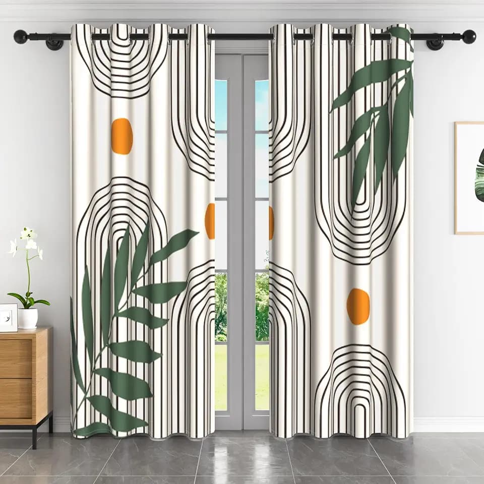 Boho Mid Century Blackout Curtains 84 Inch Long Bohemian