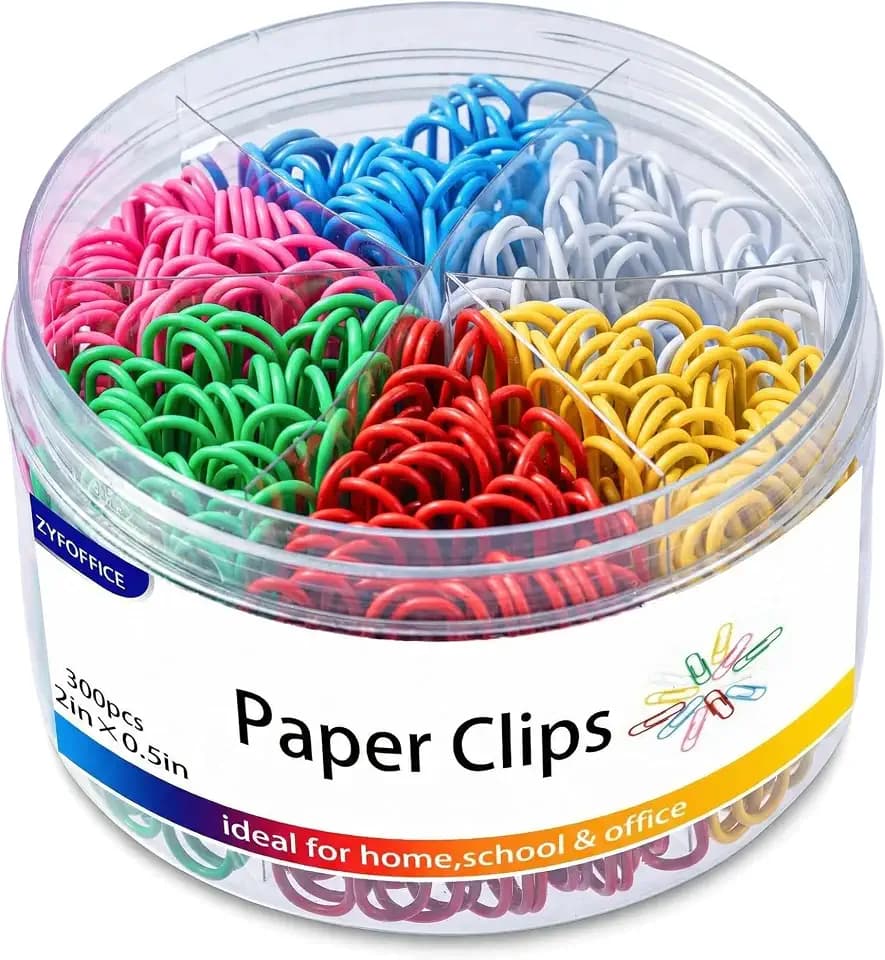 Colored Jumbo Paper Clips, 2 Inch (50mm), 300PCS