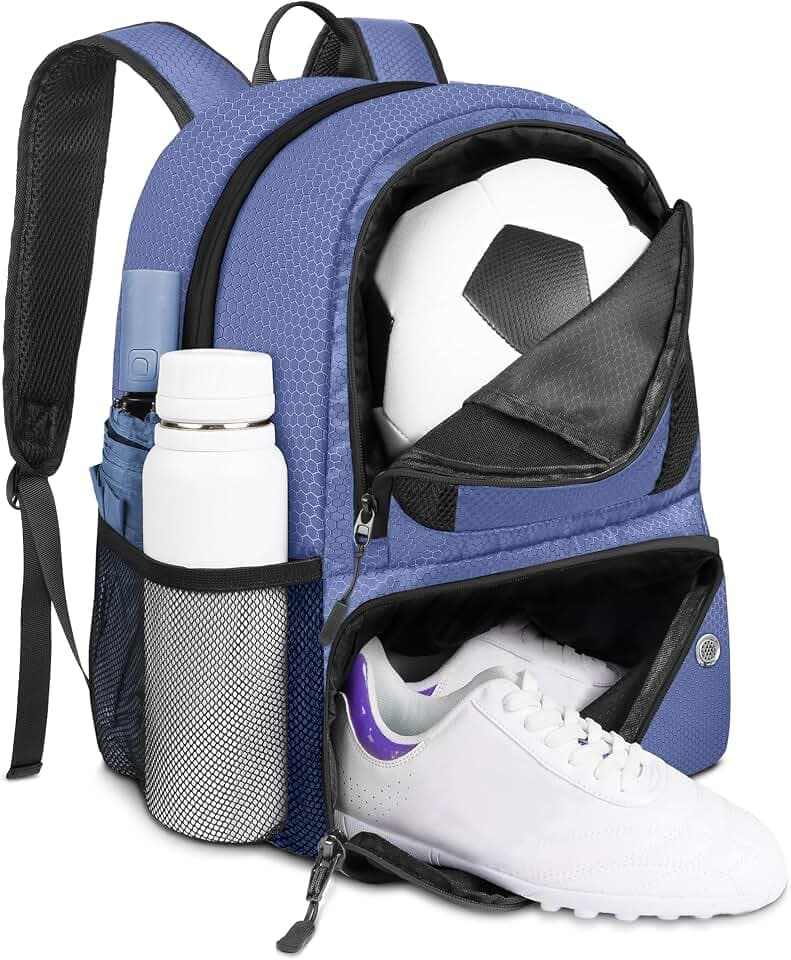 YOREPEK Soccer Backpack, Soccer Bag with Ball Holder and Shoe Compartment