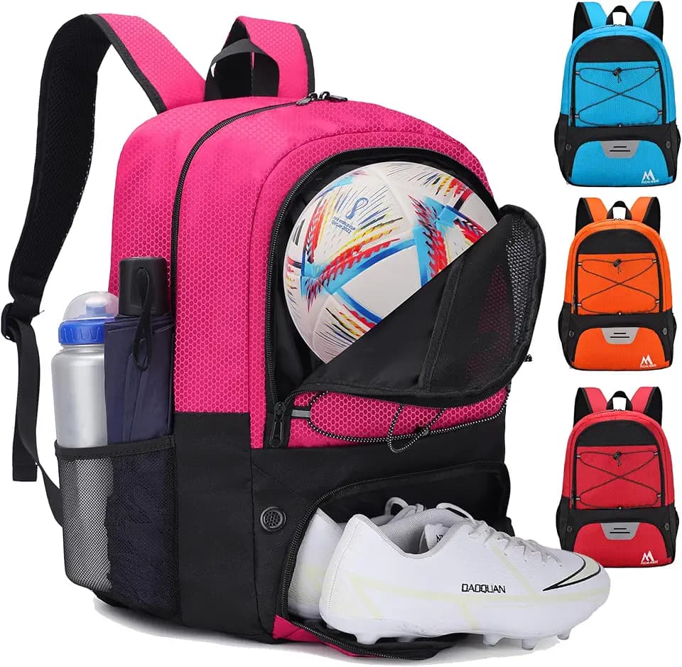 Hsmihair Soccer Bag,Youth Soccer Backpack with Ball and Cleat Compartment