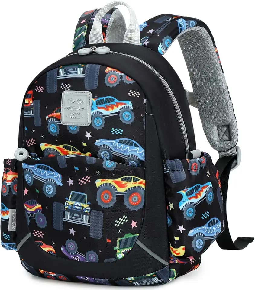 CAMTOP Toddler Backpack for Boys Girls 2-4, 12" H Kids Backpacks for Kindergarten Preschool, Small Bookbag for Daycare Travel (Black, 12''- Not fit A4 folder)