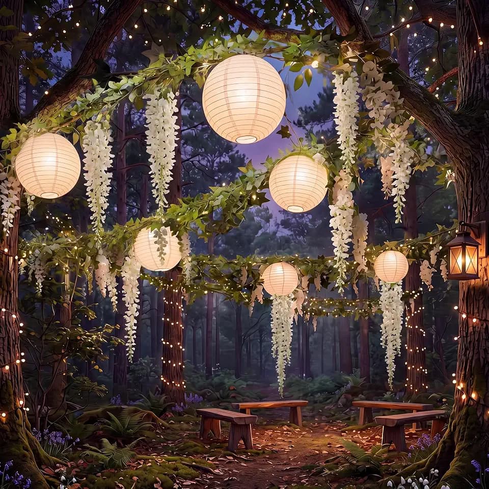 VioraWhite 18 Pcs Enchanted Forest Decorations for Garden Dinner Party