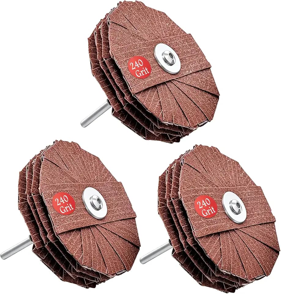 4 Inch Sanding Mop Kit, 3 Pack 240 Grit Flexible Flap Wheel for Woodworking