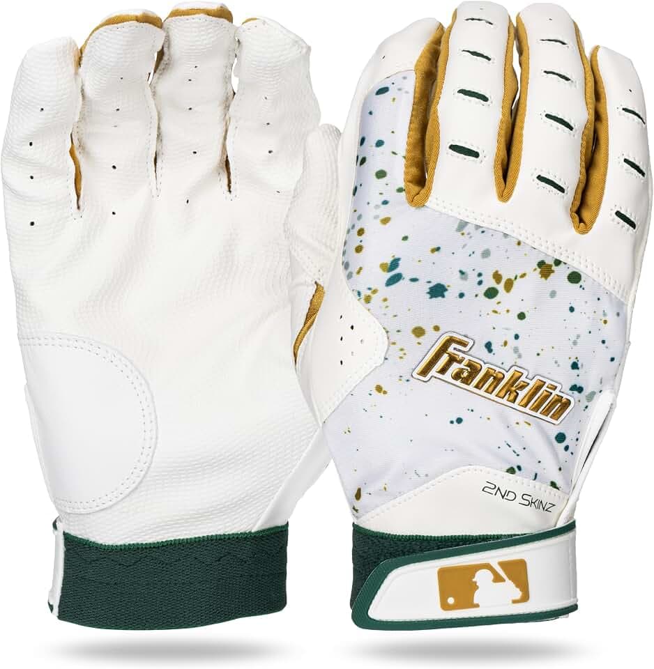 Franklin Sports MLB 2nd Skinz Batting Gloves - Adult & Youth Baseball & Softball - Men's & Kids Teeball & Softball Gloves - Multiple Sizes & Colors Available