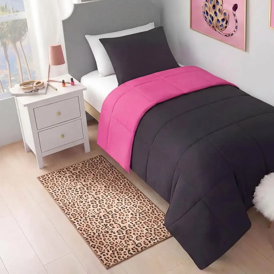 Juicy Couture Finely Soft Washable Accent Rug 2' x 4' Taupe Multi Timeless Leopard