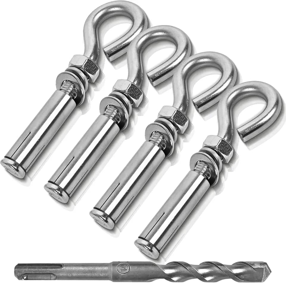 4 Pack 3/8" X 4-1/2" Expansion Eye Bolt,Concrete Eyebolt Anchors