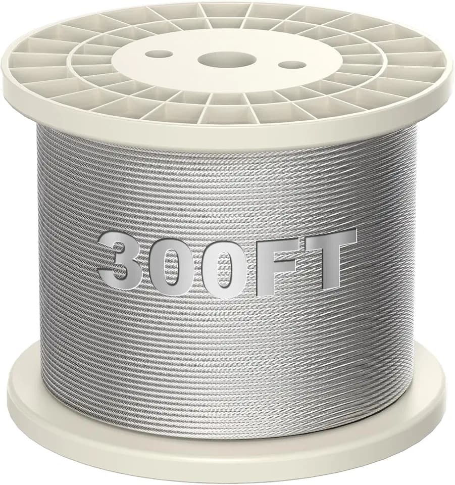BLIKA 300FT 3/16" Stainless Steel Cable, T304 Stainless Steel