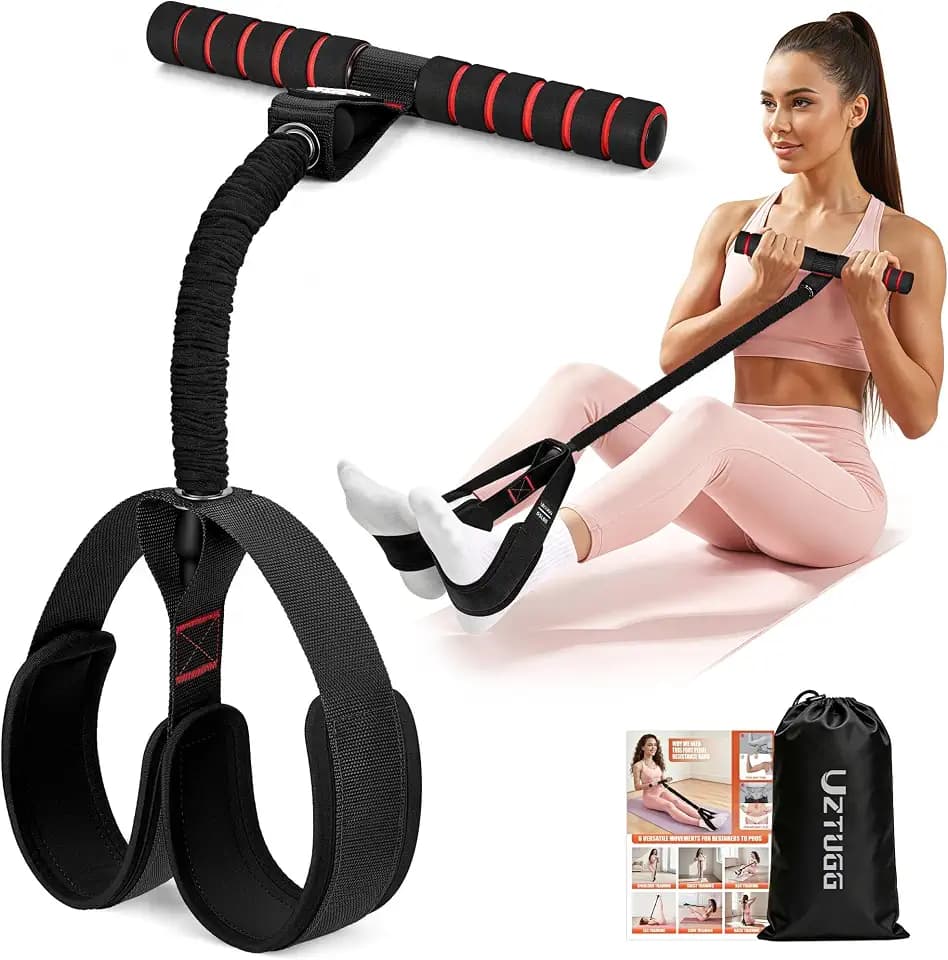 Pedal Resistance Bands with Handles, Upgrade Women Exercise Bands for Full Body Training, Core, ABS, Legs, Glutes, Arms, Pilates, Physical Therapy, Strength, Sit Up Equipment for Home Workout