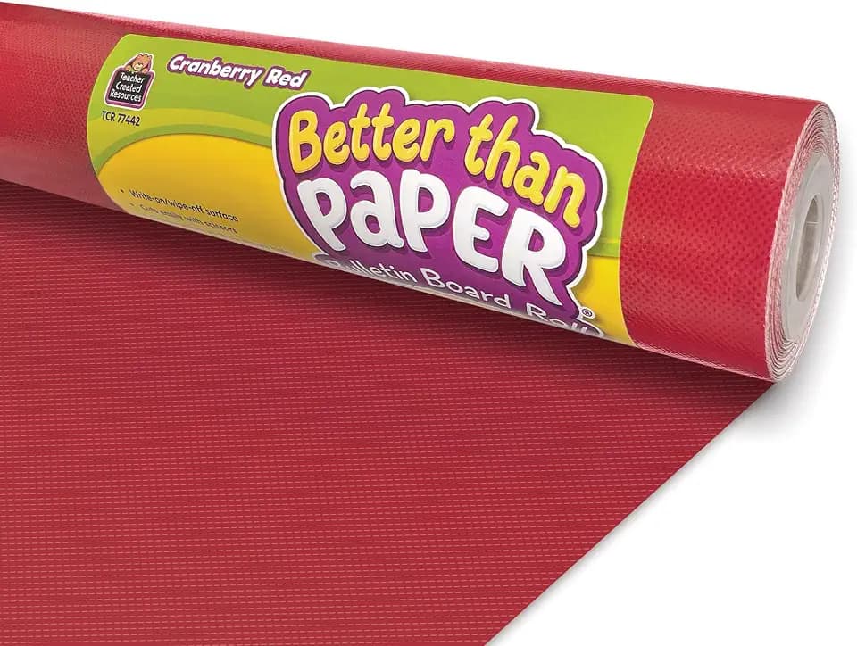 Teacher Created Resources Cranberry Red Better Than Paper® Bulletin Board Roll (TCR77442)