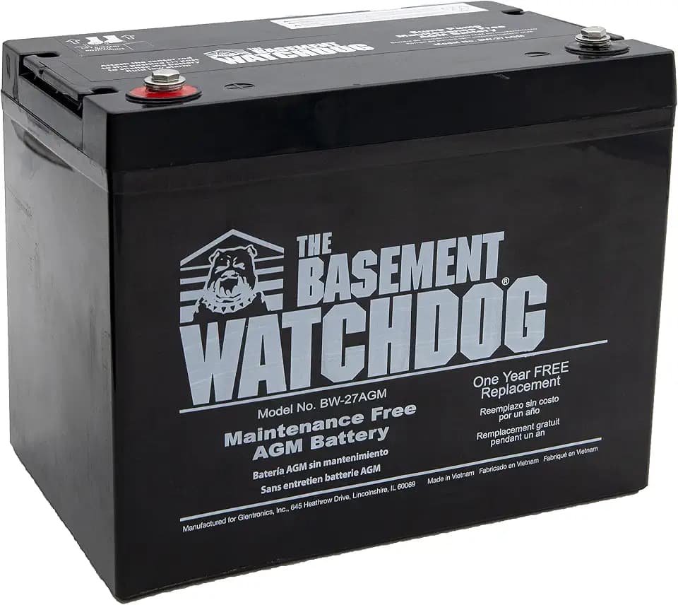 The Basement Watchdog Maintenance Free (AGM) Standby Battery for Backup Sump Pumps (BW-27AGM)