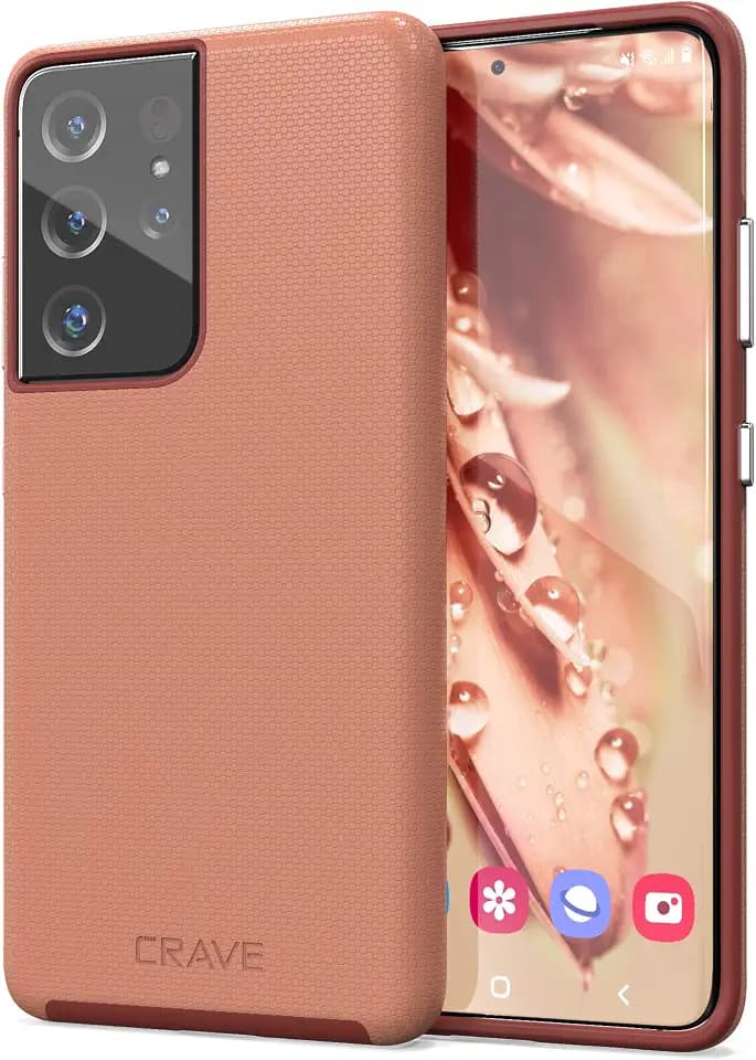 Crave Dual Guard for Galaxy S21 Ultra Case, Shockproof Protection Dual Layer Case for Samsung Galaxy S21 Ultra, S21 Ultra 5G (6.8 inch) - Blush