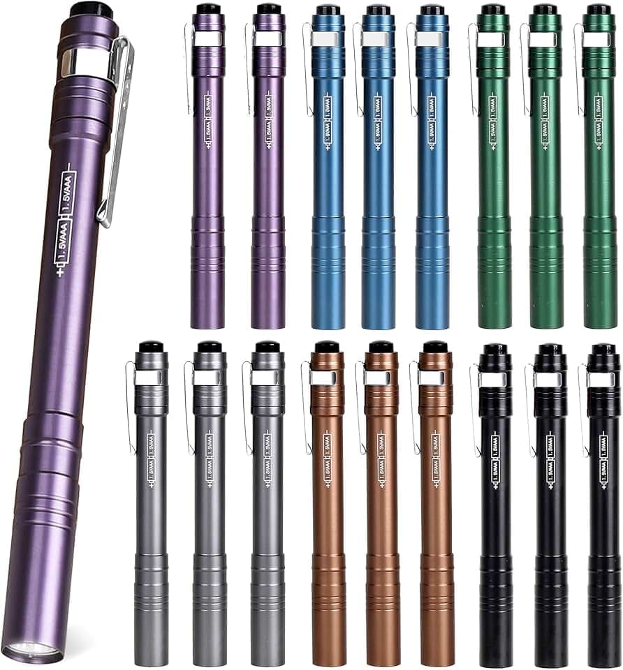 FASTPRO 18-Pack Pen Light, Aluminum LED Penlights with AAA Batteries