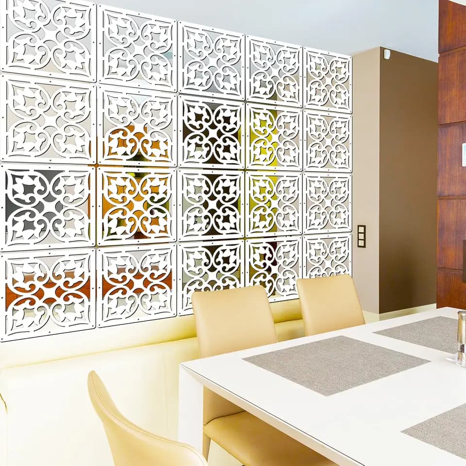 Hanging Room Divider Panels,10 Pieces Wood-Plastic Screen Panels Wall Divider Partition Home Office Decoration (White07)