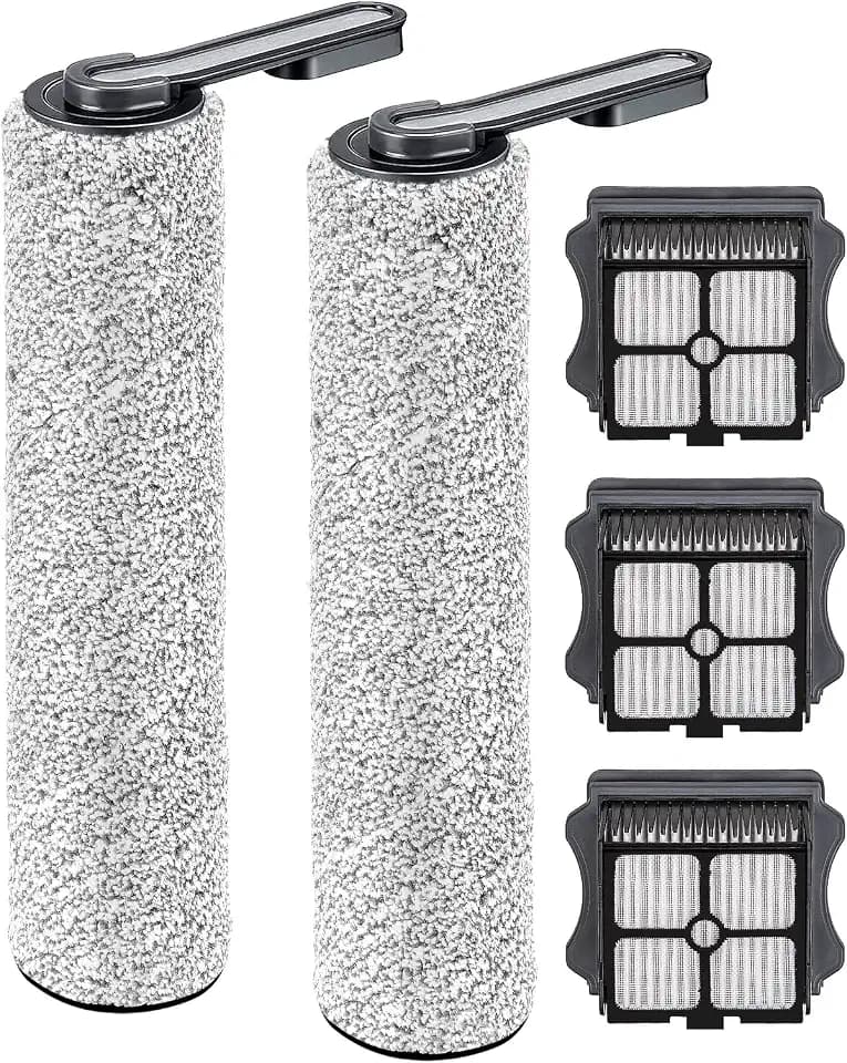 (5 Pieces) Replacement Brush Rollers and HEPA Filters Compatible with Tineco Floor ONE S5/Floor One S5 Pro 2 Smart Cordless Wet Dry Vacuum Cleaner (Note: Not applicable to Floor ONE S5 Combo)