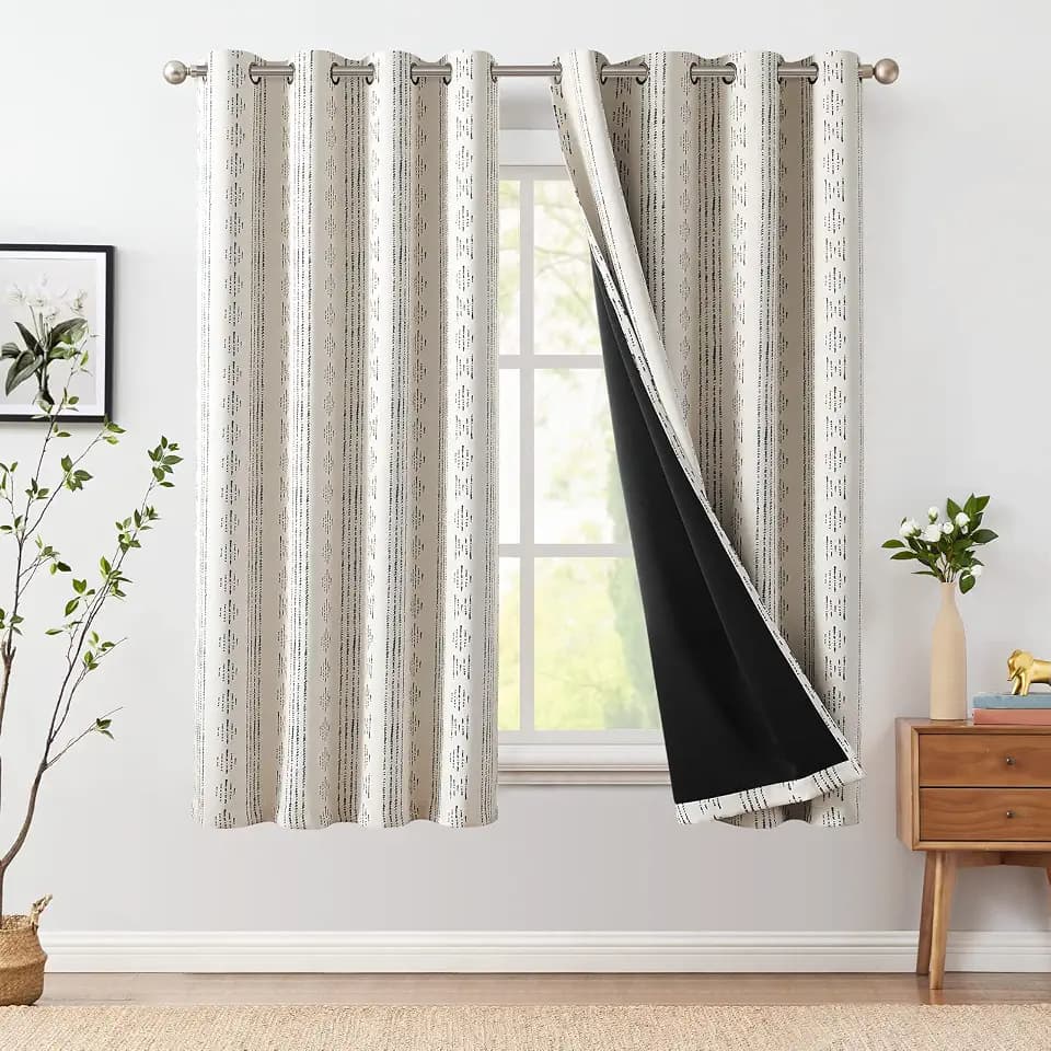 jinchan Boho Blackout Curtains 54 Inch Length for Bedroom