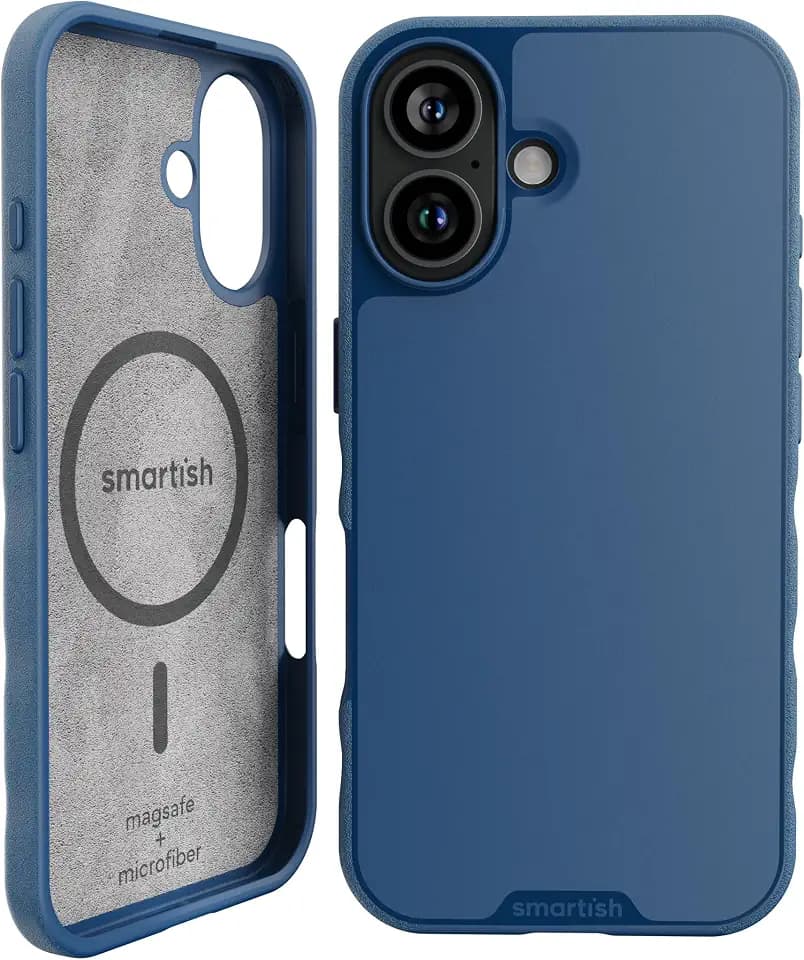 Smartish iPhone 16 MagSafe Case, Gripmunk, Slim Magnetic Grip Case, Blue