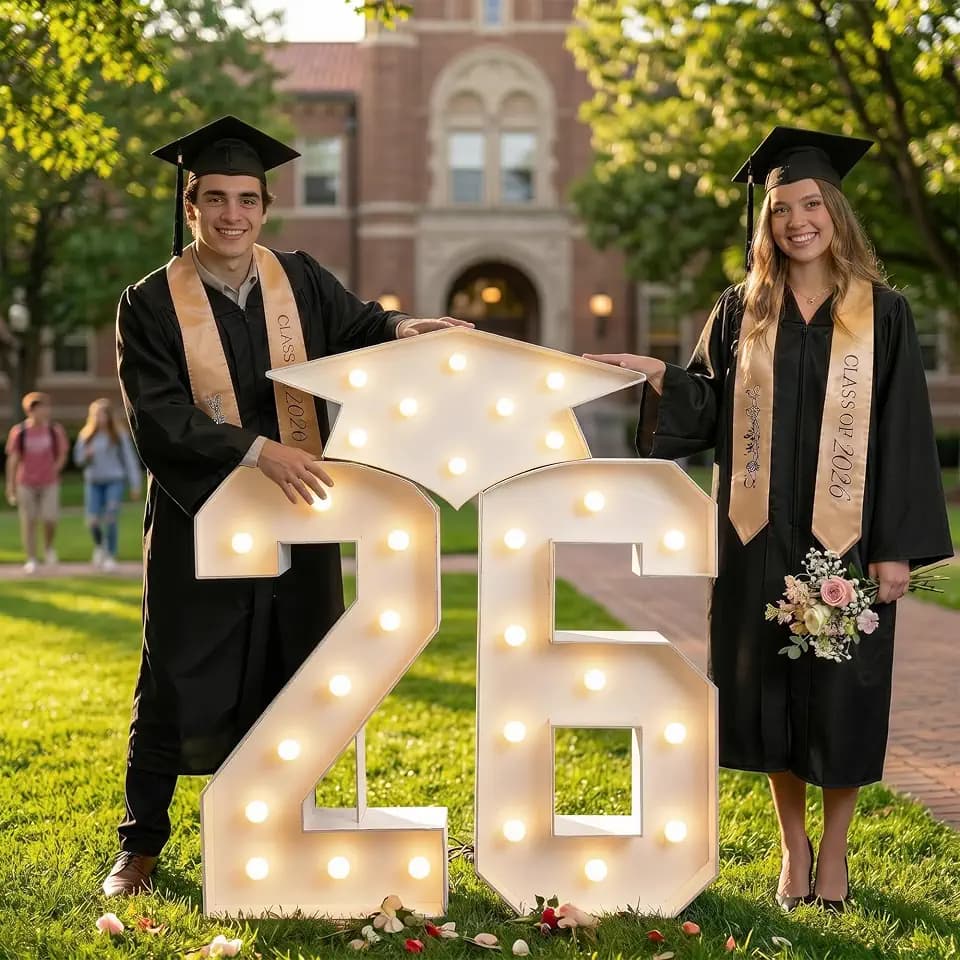 Graduation Decorations 2026 Party Numbers: 4.5FT Graduation Decorations Class of 2026 - Large Marquee Numbers 26 for Kindergarten Preschool High School