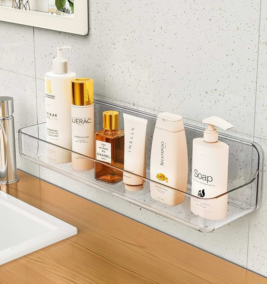 Shower shelves, Adhesive Clear Acrylic Bathroom caddy Organizer