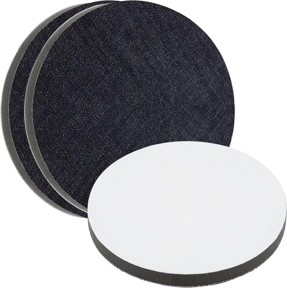 7'' Universal 3-Pack Orange Peel Remover Denim Polishing Pads – 2000 Grit (135mm) Hook & Loop for Easy Attachment, Professional Paint Leveling & Detailing Pad, V2 Upper Layer Clear Coat Scratch Repair