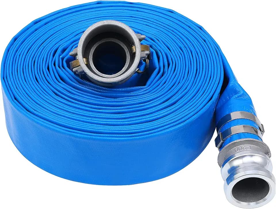 1-1/2" x 100ft PVC Lay Flat Discharge Hose With Aluminum Camlock C & E