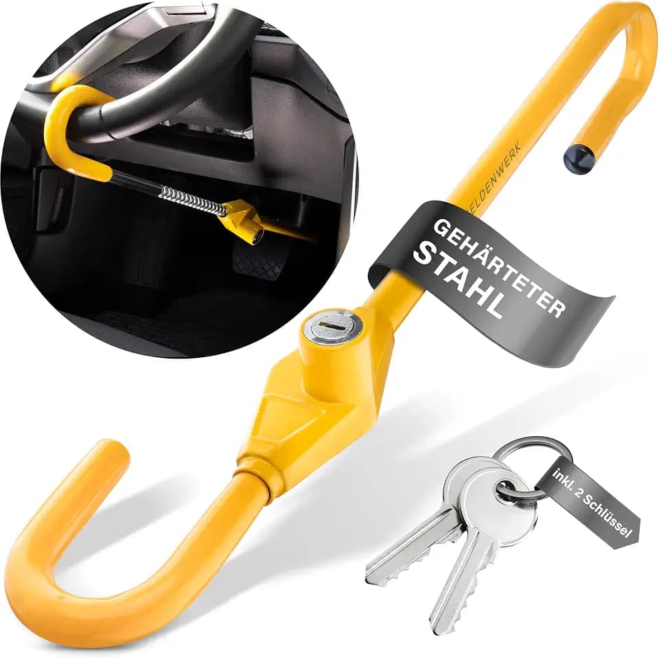 HELDENWERK® Lenkradkralle für Auto & Wohnmobil Wegfahrsperre universal