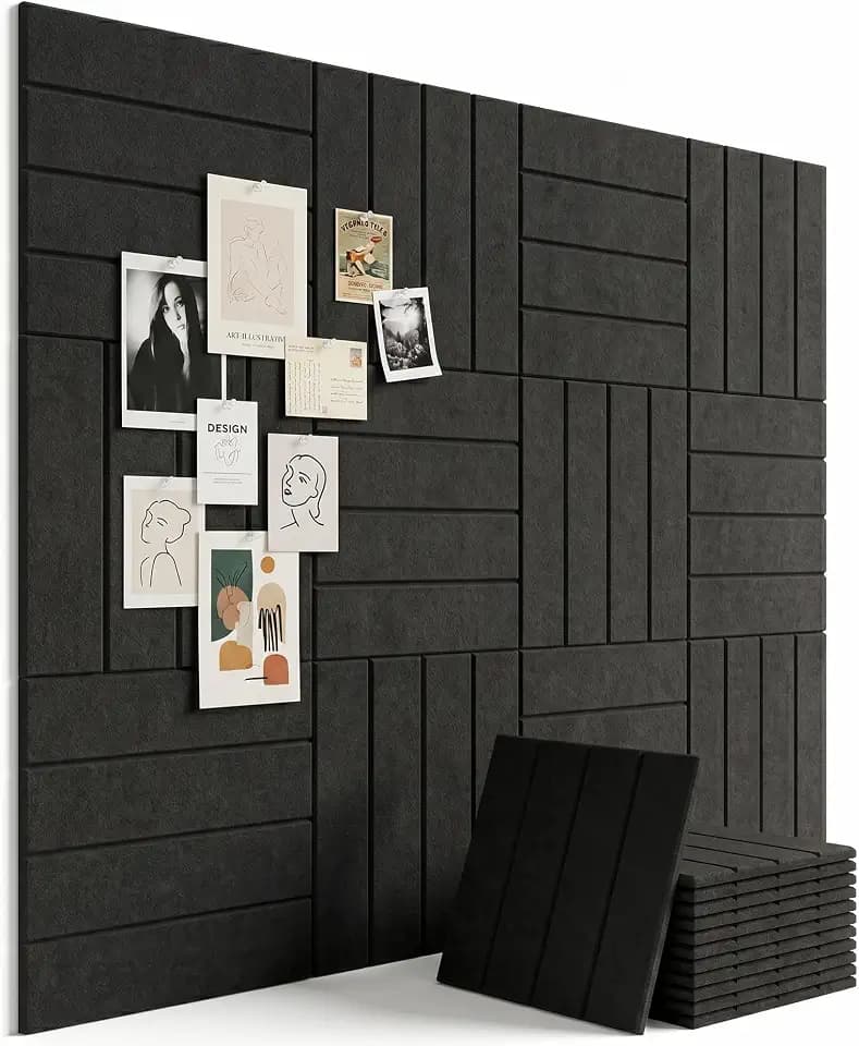 Aothia 48" x 36" Large Felt Bulletin Board, Black