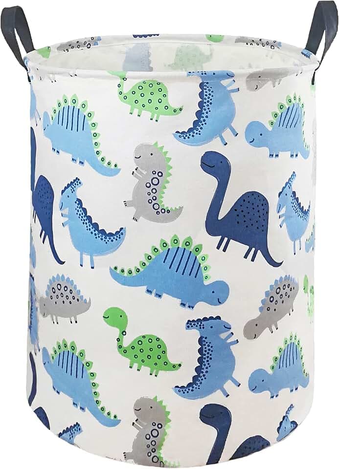 MAIZMZ Kids Hamper Storage Basket Nursery Bins Baby Gift Toy Organizer Box Laundry Basket Large Canvas Collapsible Chest for Home/Dorm/Kitchen/Pet/Closet/Shelf/Room Decor(Dinosaur)