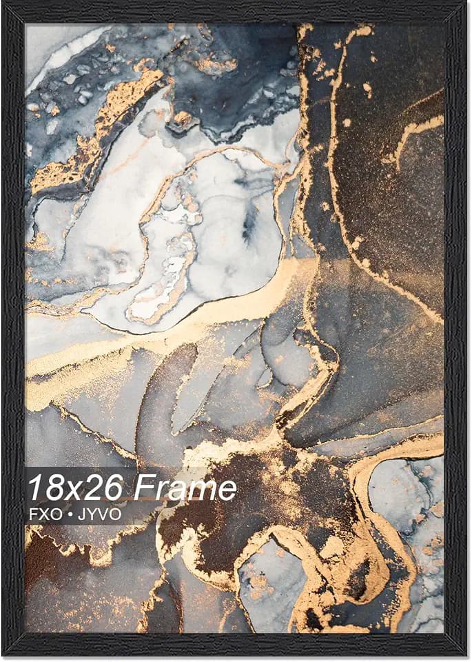Fxojyvo 18x26 Picture Frame Black Engineered Wood Wall Hanging