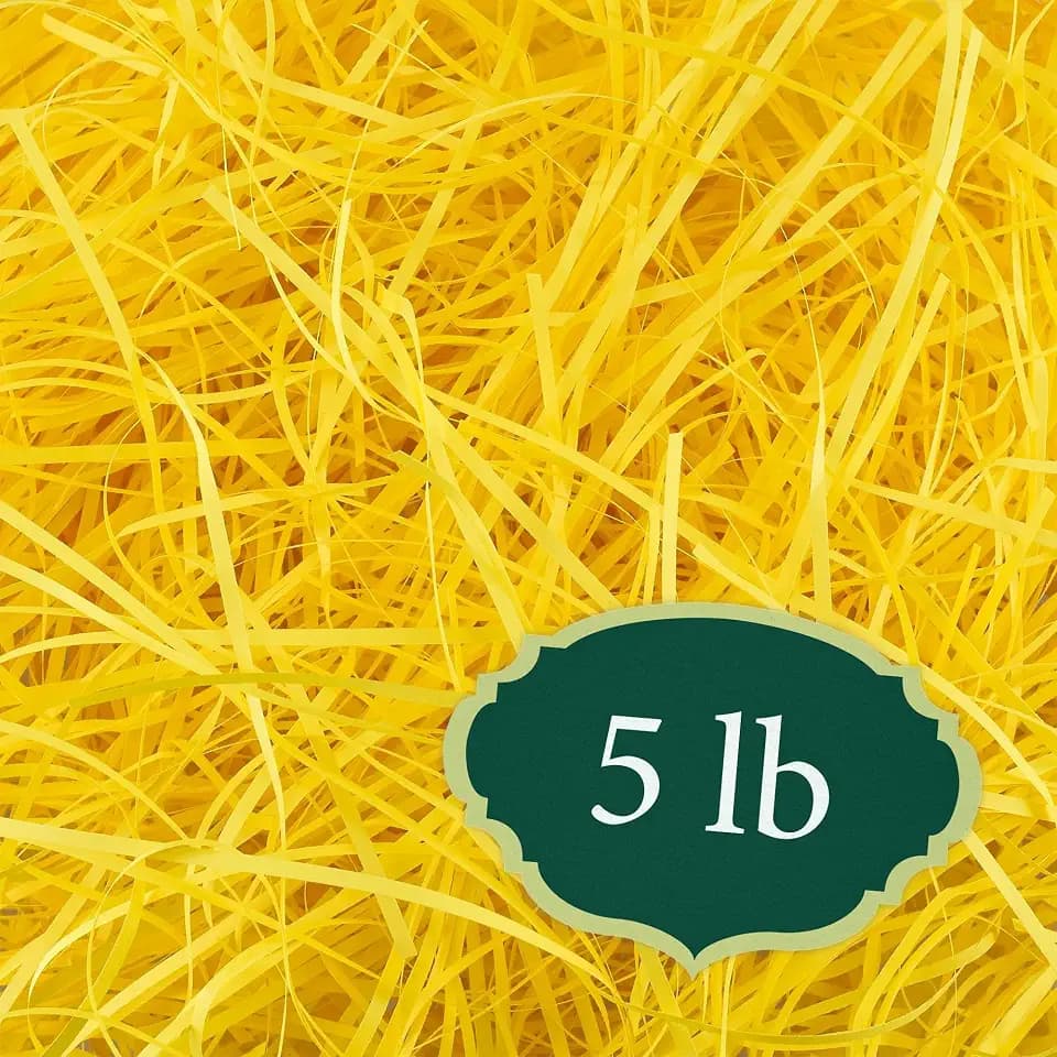 Arcadia Garden Products 5 lbs - Yellow Straight Shredded Color Paper Filler Box Stuffing for Gift Wrapping & Crafts, Basket Filling, Confetti, Packaging & Shipping - RPS05YW
