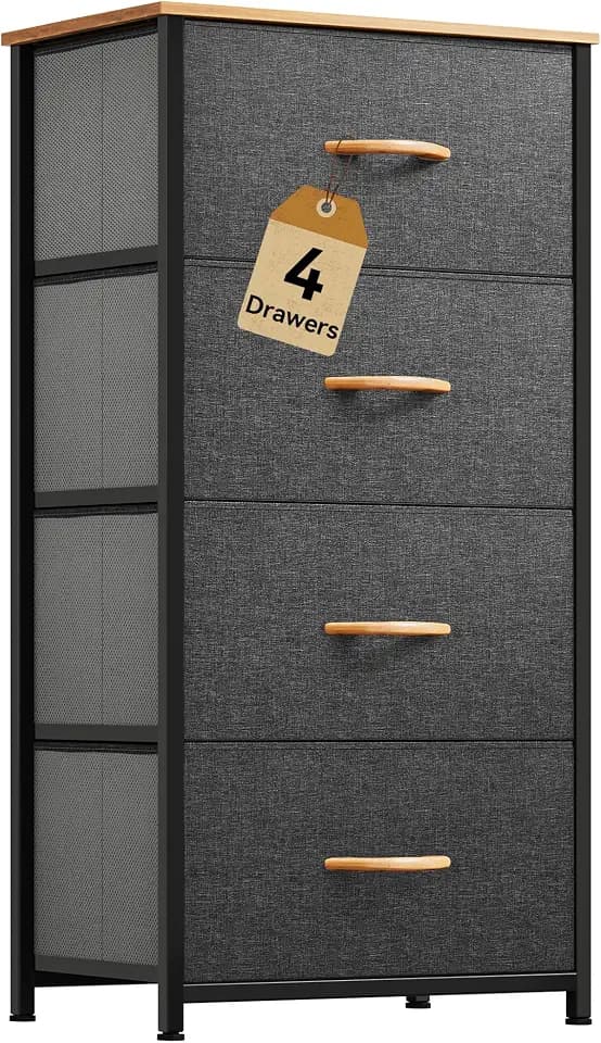 DWVO 4 Drawers Dresser, Small Dresser for Room