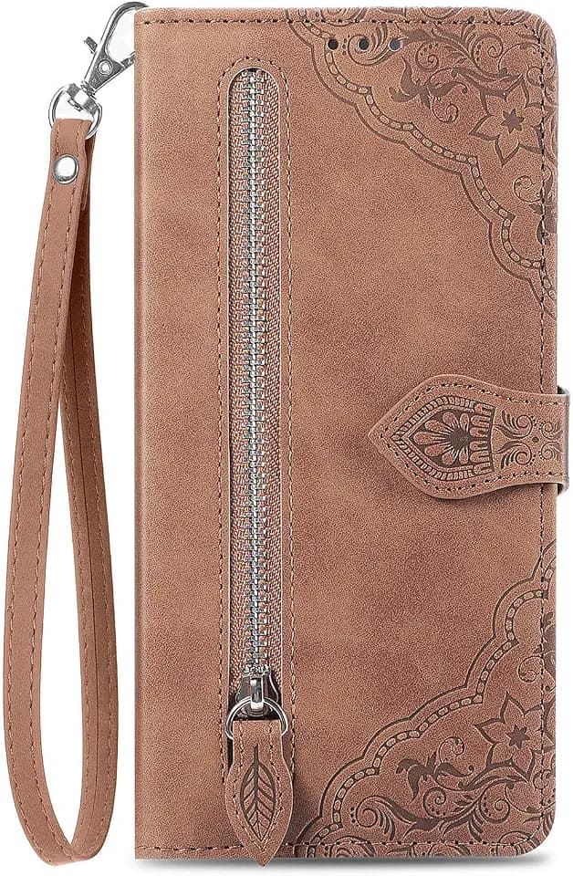 Handyhülle für Samsung Galaxy S23 5G Hülle Klappbar mit Kartenfäch Ständer Klapphülle Schutzhülle Leder Wallet Flip Case Cover Tasche Handytasche Stoßfeste - Braun