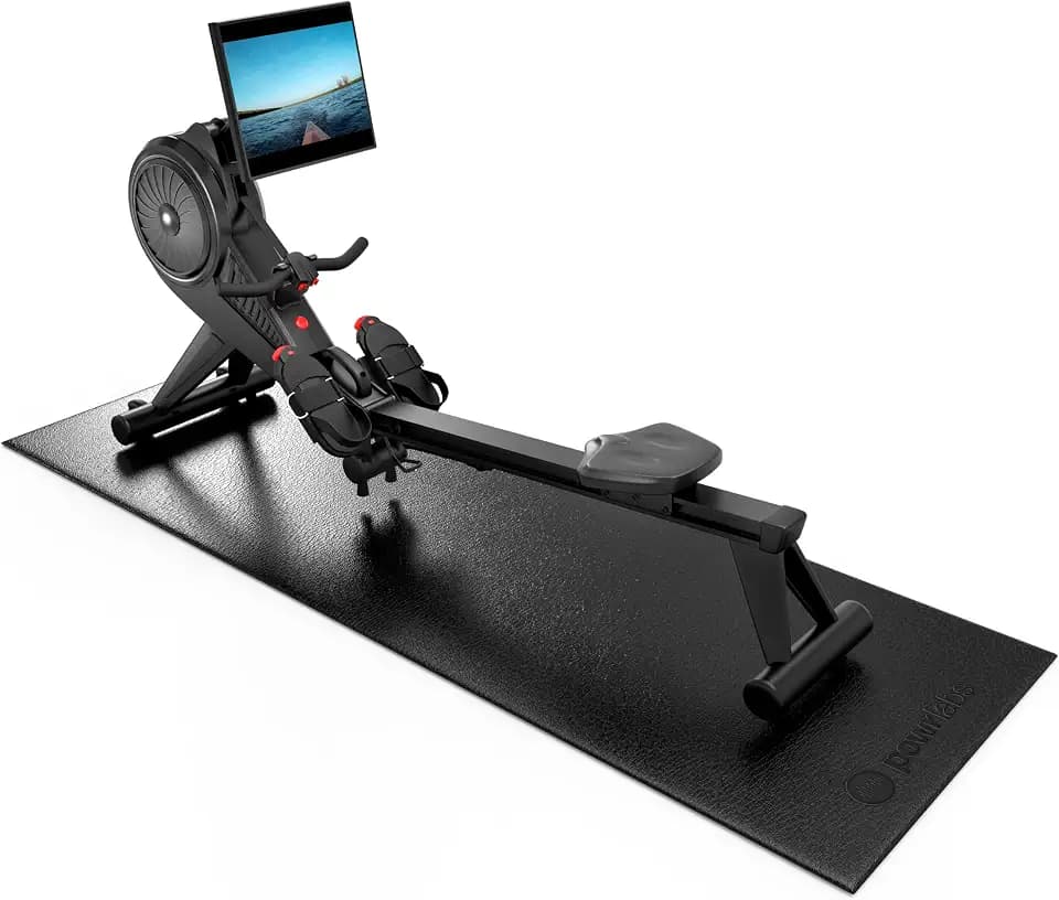 POWR LABS Rowing Machine Mat for Hydrow, Concept 2, Peloton Rower,Treadmill