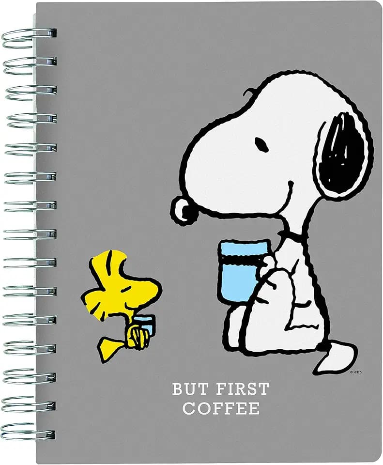 Graphique Vegan Leather Spiral Journal, Peanuts Focus, "Focus On The Good" Quote on the Cover – Perfect for Taking Notes, Lists and More