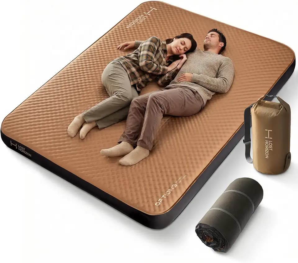 Lost Horizon Option3 Self-Inflating Foam Camping Mattress, Queen, 4.5"