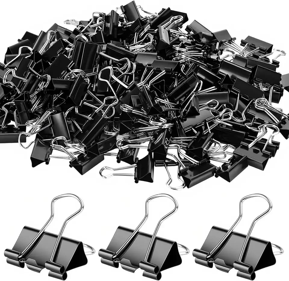 OWLKELA 160 Pcs Medium Binder Clips, 1 Inch, Black