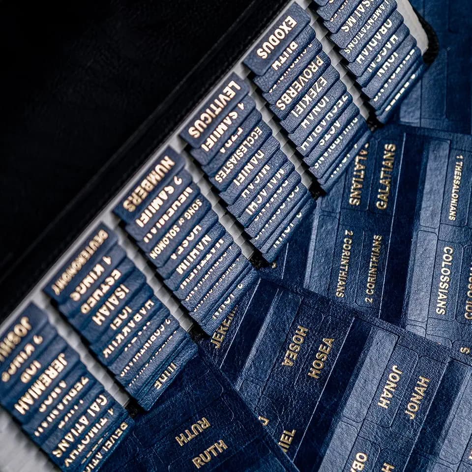 UPAFEXXI-Leather Bible Tabs for Women and Men, Gold Foil Lettering
