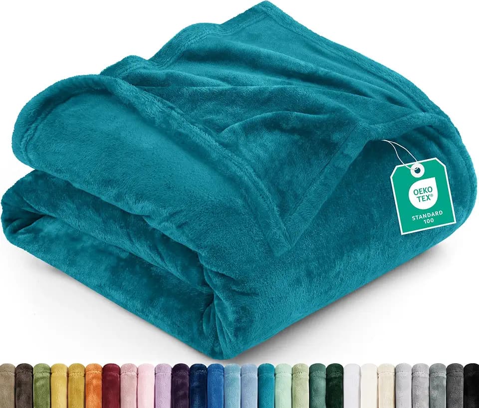 Utopia Bedding Soft Fleece Bed Blanket Throw Size Turquoise (50x60 Inch)