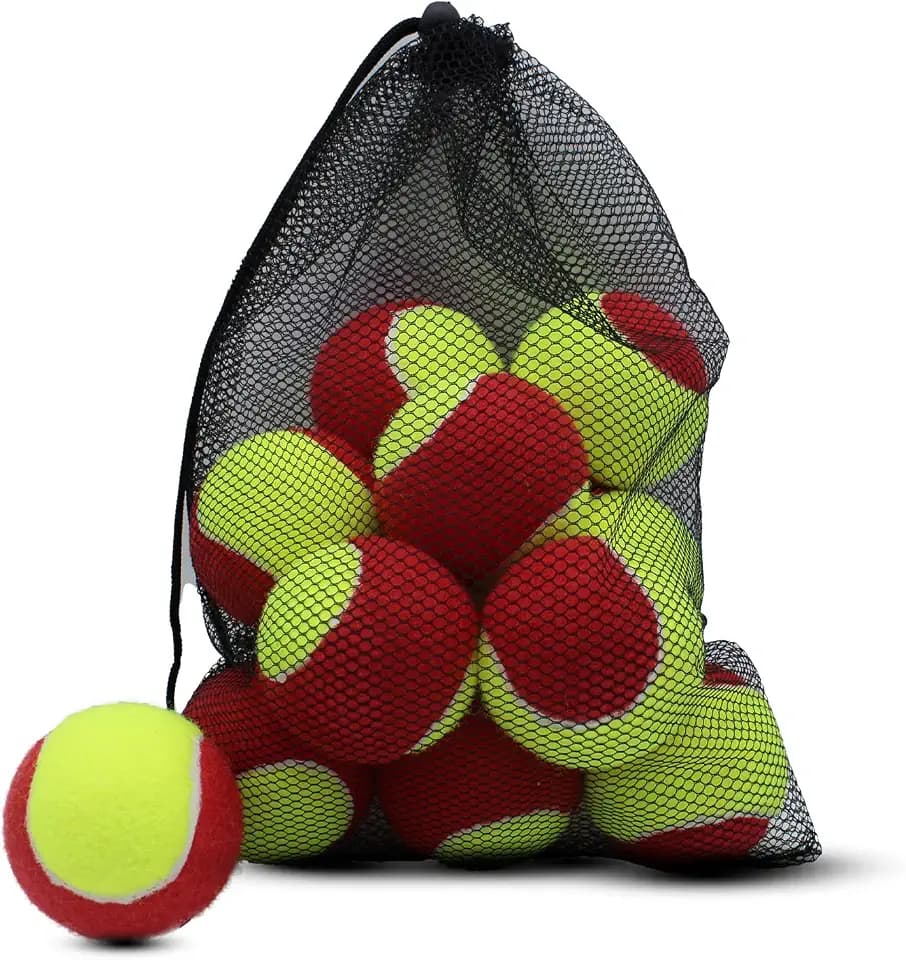 Tennis Balls, 12 Pack 25% Low Compression Stage Tennis Ball