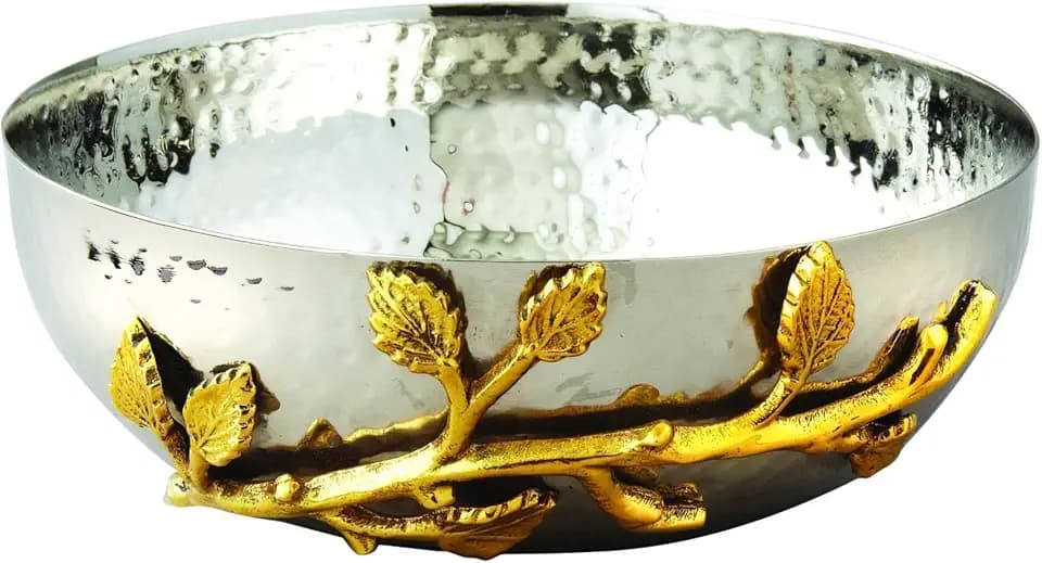 Elegance Golden Vine 6.5-Inch Small Individual Salad & Snack Bowl, Metal