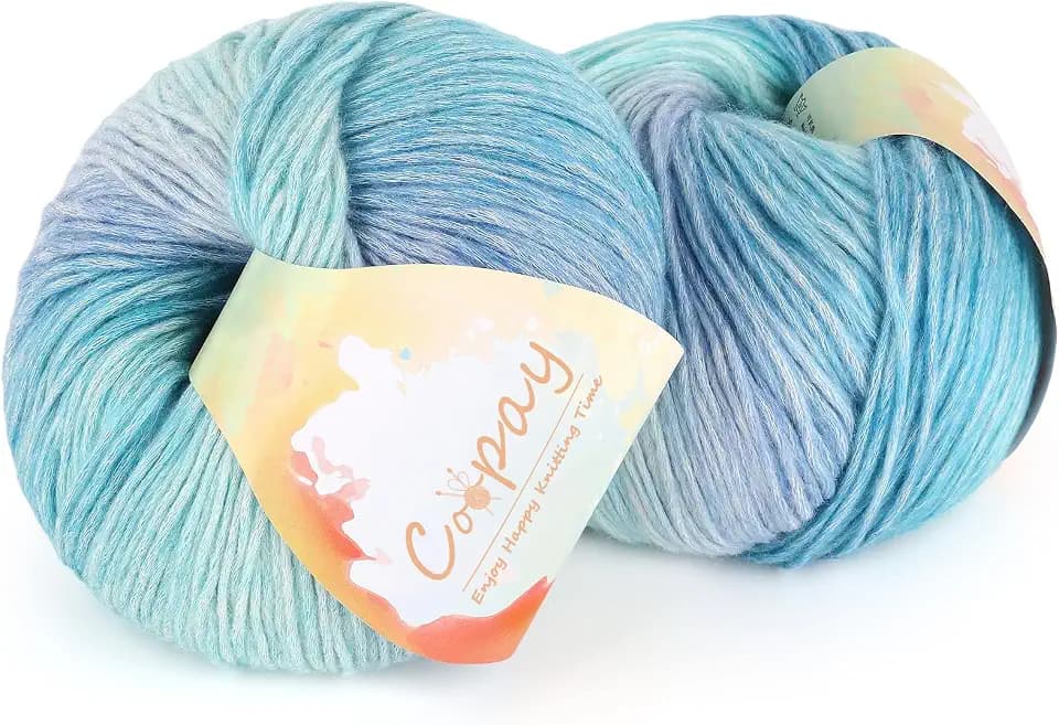 Coopay Yarn for Crocheting & Knitting, Gradient Cake Yarns (Blue Light)