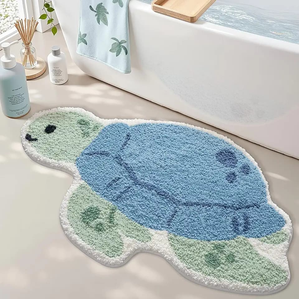 LUMI Cute Animal Bathroom Rugs, Soft Absorbent Non Slip Bath Mats, 20"x33"