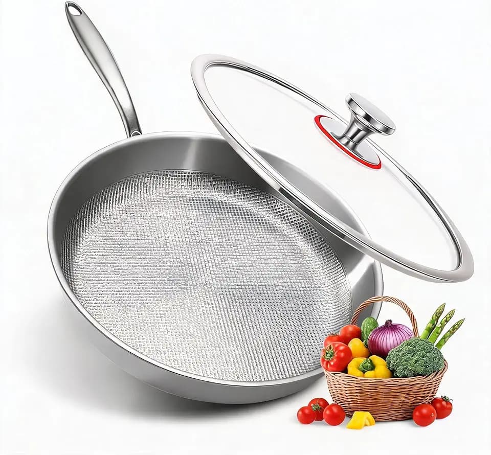 9.4'' Titanium Pans for Cooking Pure Healthy Titanium Frying Pan