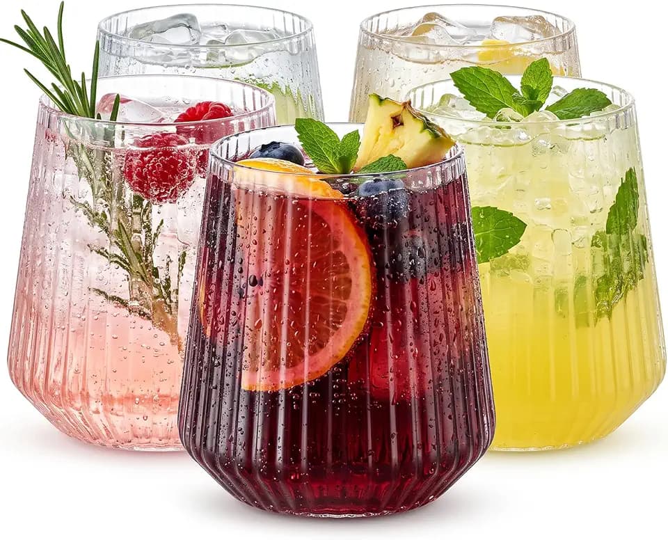 Plastic Wine Glasses, 14Oz Unbreakable Plastic Cocktail Glasses, 40 Pack