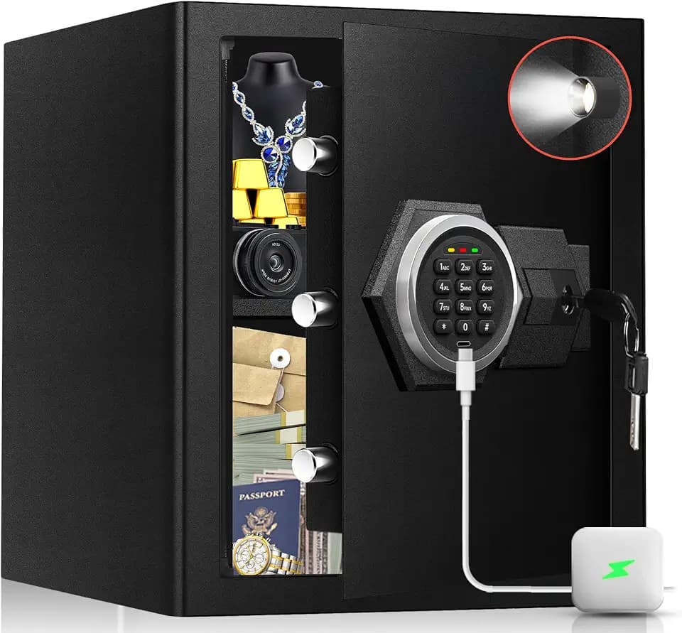 2.8 Cu Ft Large Home Safe Box, Fire Proof Safe with Type-C Port
