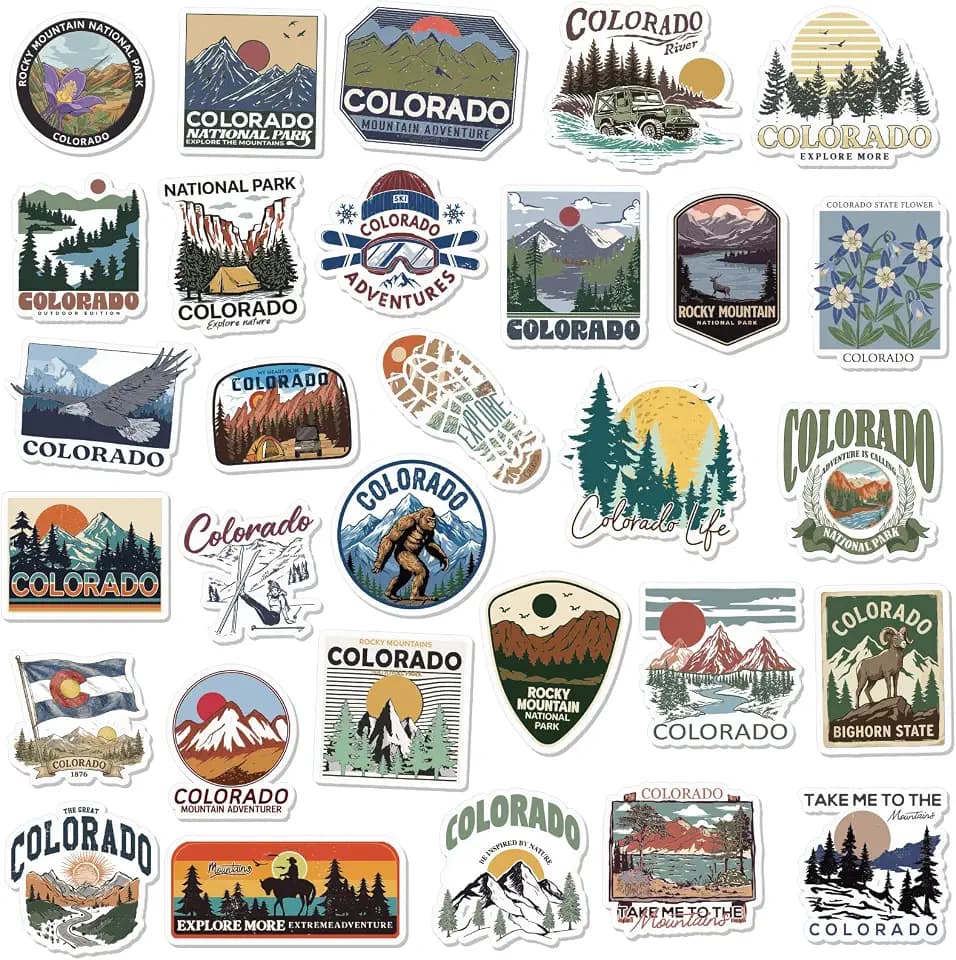 Konohan 30 Pcs Colorado Souvenir Magnets for Refrigerator