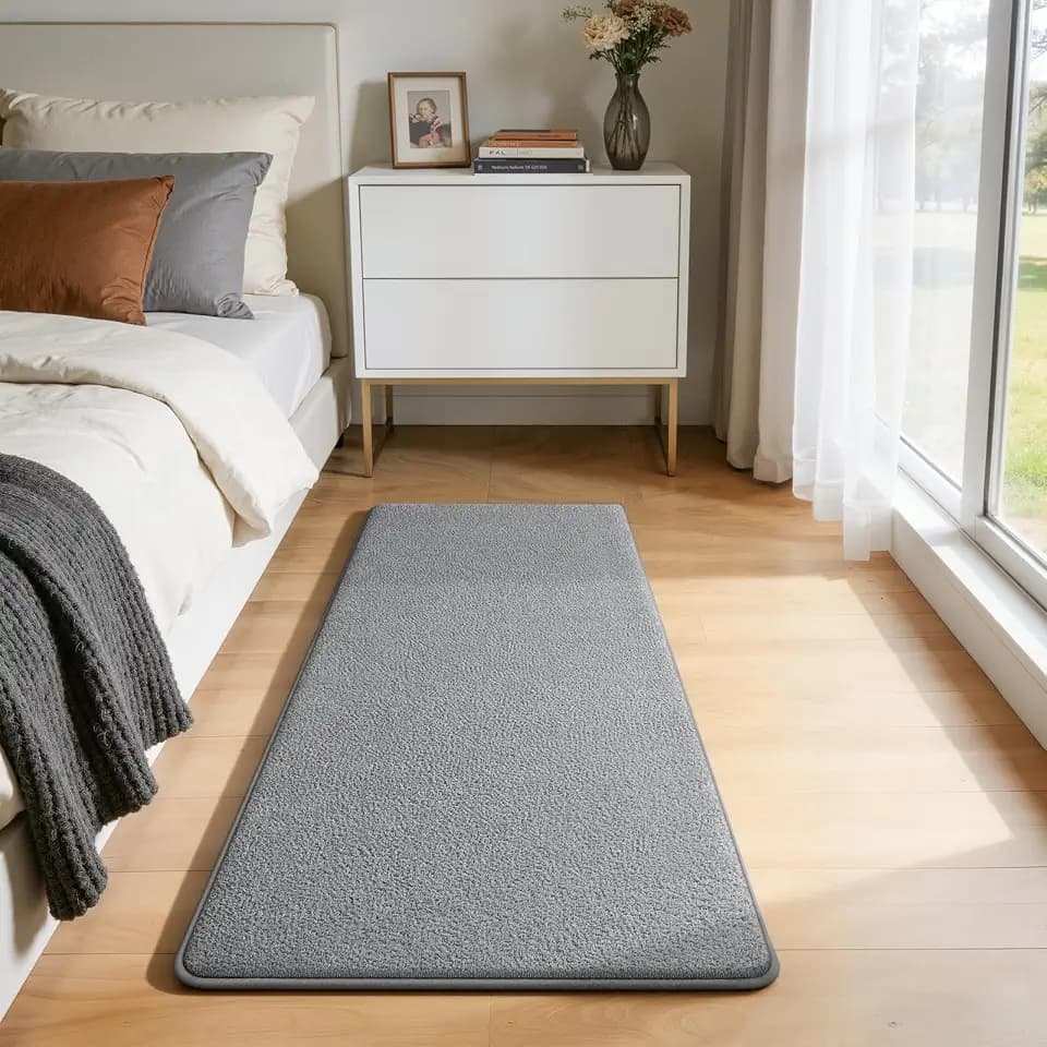 Modern Hallway Runner Rug, 2x4 Grey Washable Non Slip Runner Rug