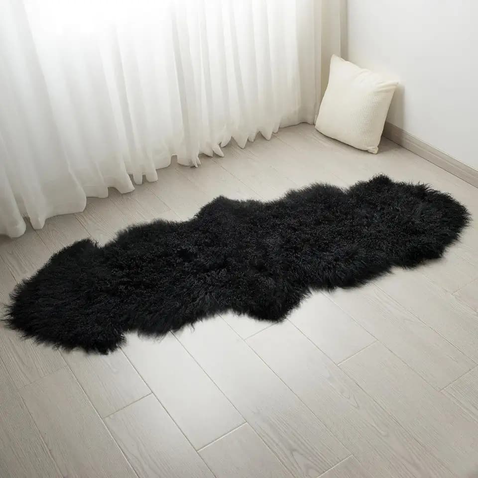 Genuine Tibetan Mongolian Sheepskin Area Rug 2x5ft