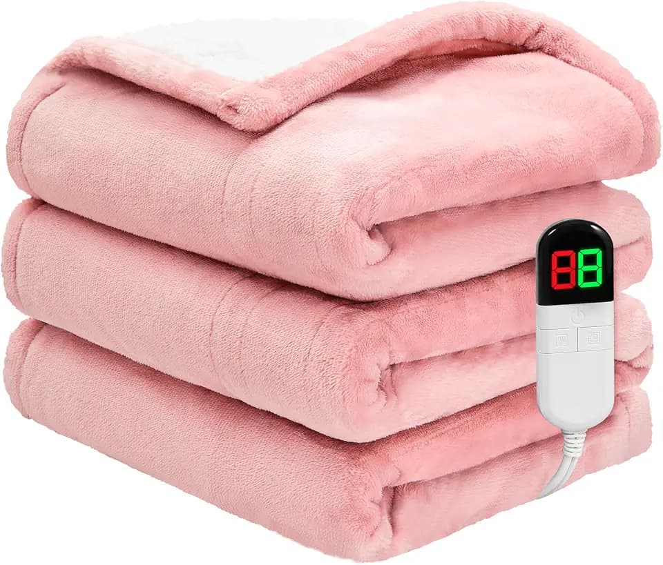 Electric Heated Twin Blanket 60"x80" Premium Soft 8 Heating Levels
